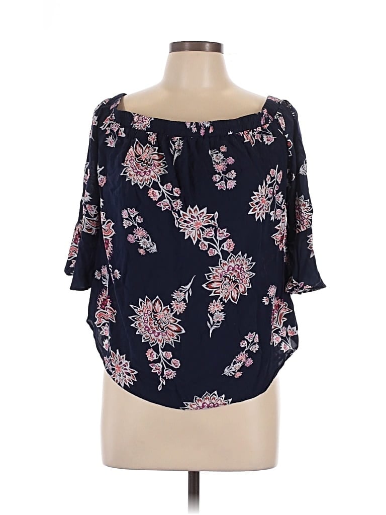 Pre-owned Old Navy 3/4 Sleeve Blouse In Blue