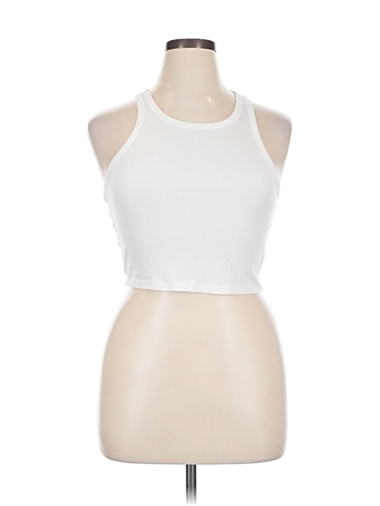 Pre-owned Sunday Best Tank Top White Halter Neckline Tops