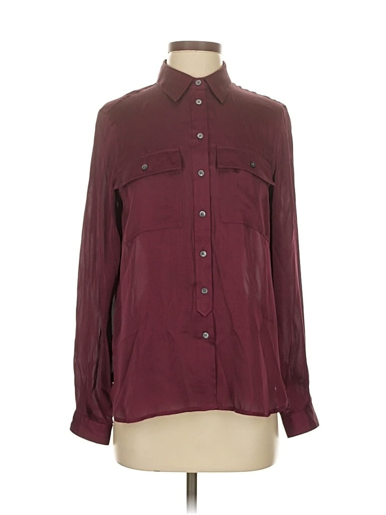 BANANA REPUBLIC Pre-owned Long Sleeve Blouse In Burgundy