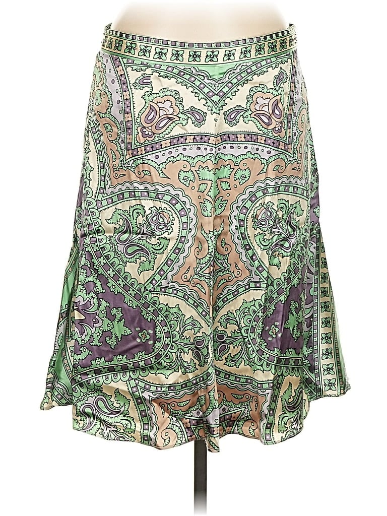 ECI Pre-owned Silk Skirt In Green