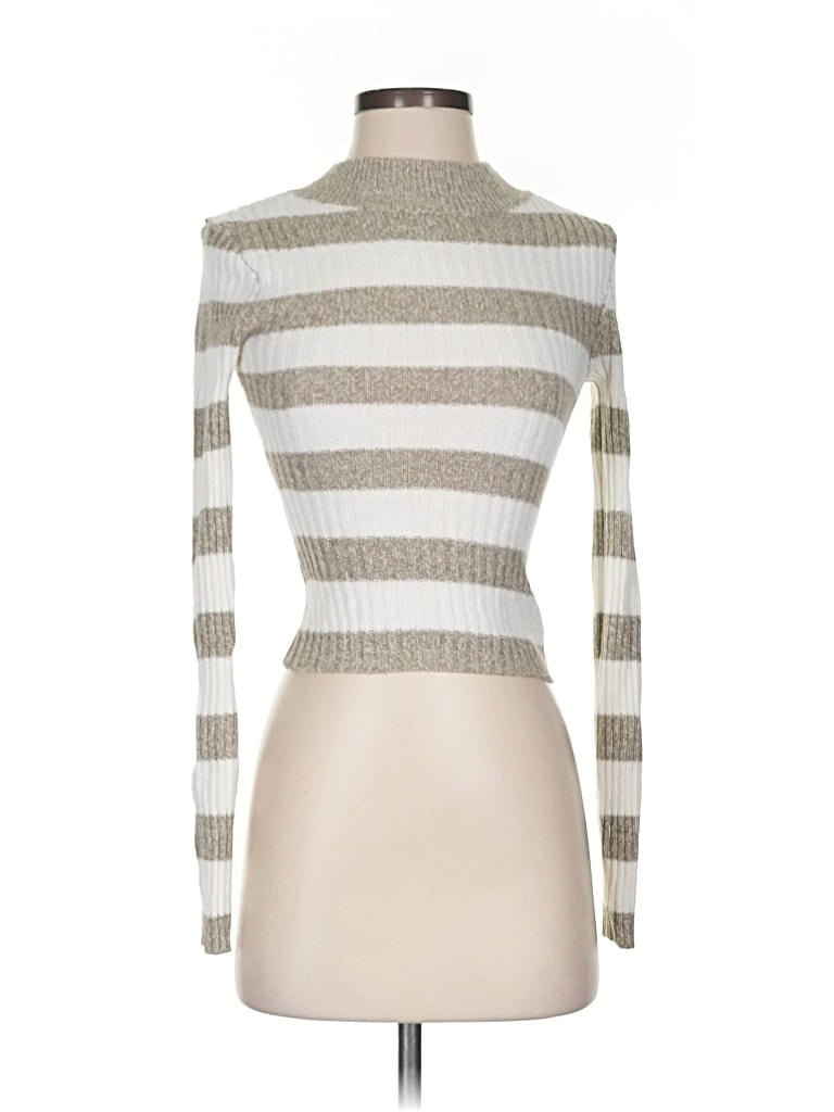 Pre-owned Divided By H&m Long Sleeve Turtleneck In Silver