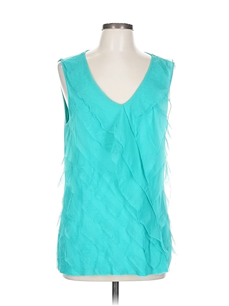 Pre-owned Madison Sleeveless Blouse In Blue