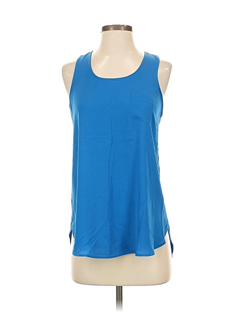 Pre-owned Ann Taylor Loft Sleeveless Top Blue Scoop Neck Tops