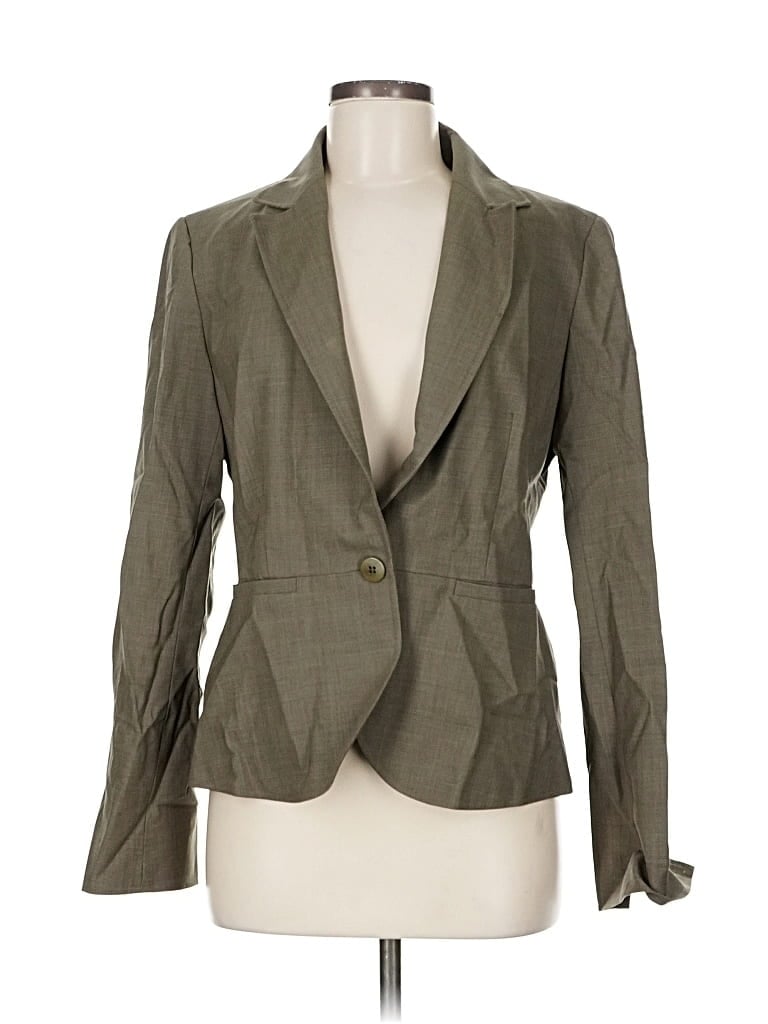 Pre-owned Lafayette 148 Wool Blazer Jacket In Green