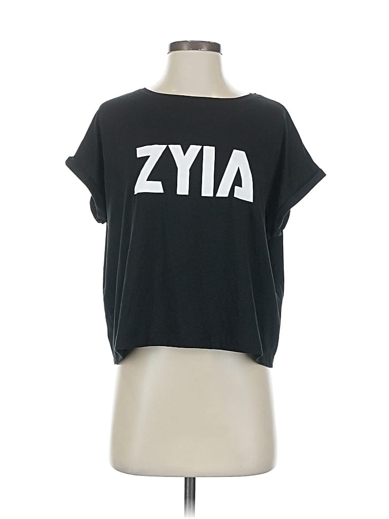 Pre-owned Zyia Active Short Sleeve T-shirt In Black
