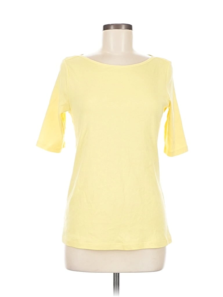 Pre-owned St. John's Bay 3/4 Sleeve T-shirt In Yellow