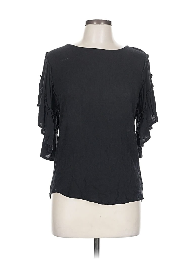 Pre-owned Maurices Short Sleeve Top Black Cold Shoulder Neckline Tops