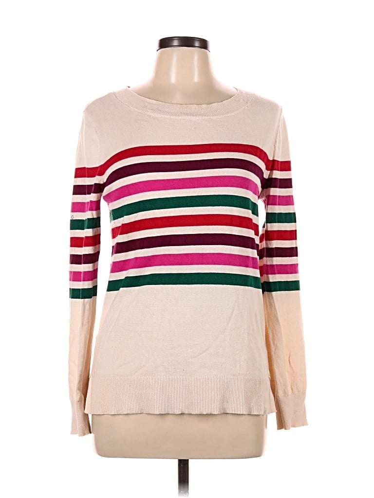 Pre-owned Ann Taylor Loft Outlet 3/4 Sleeve T-shirt In White