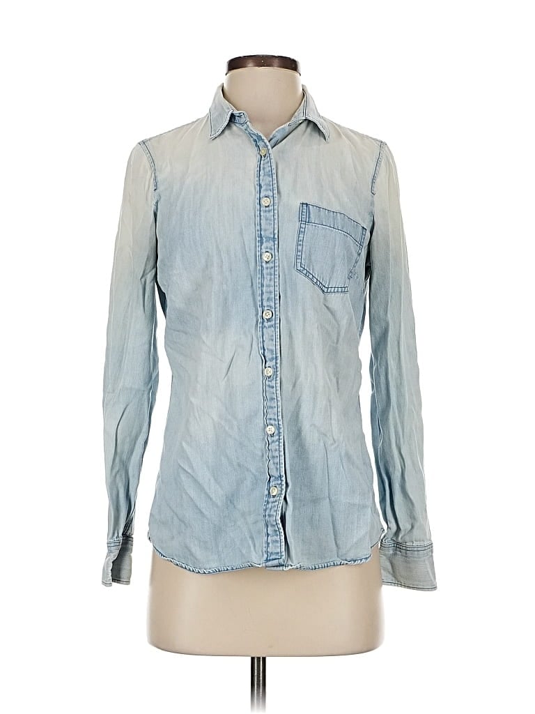 Pre-owned J.crew Factory Store Long Sleeve Button Down Shirt In Blue