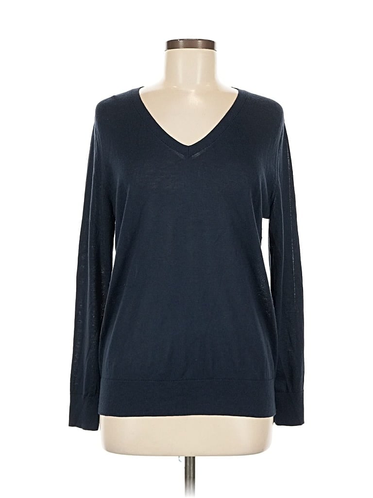 Pre-owned Banana Republic Silk Pullover Sweater In Blue