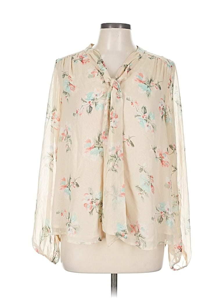 Pre-owned The Limited Long Sleeve Blouse In White