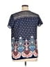 Claudia Richard 100% Polyester Blue Short Sleeve Blouse Size XL - photo 2