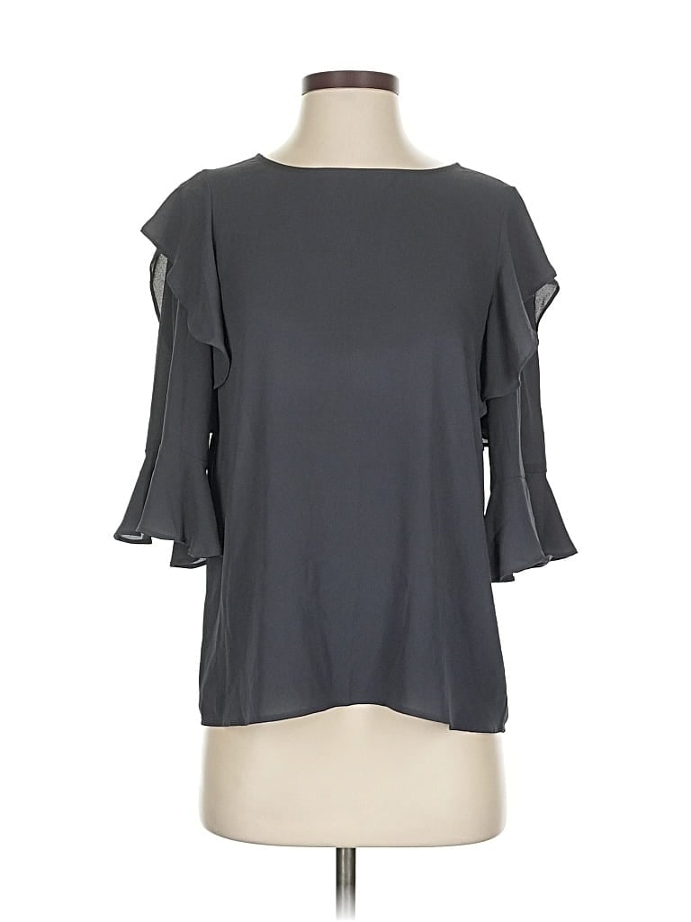 Pre-owned Ann Taylor Loft 3/4 Sleeve Blouse In Gray