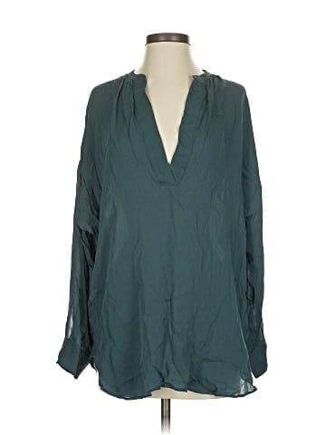 Vince. Long Sleeve Silk Top (view 1)