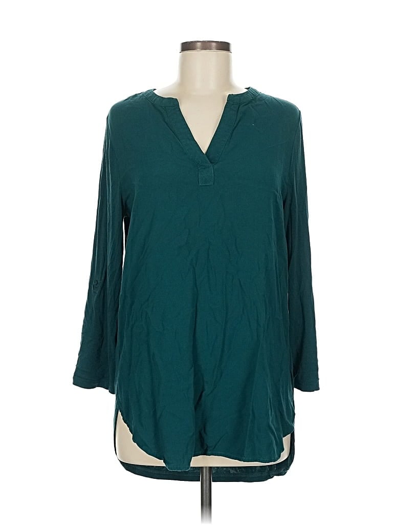 Pre-owned Pleione 3/4 Sleeve Blouse In Blue