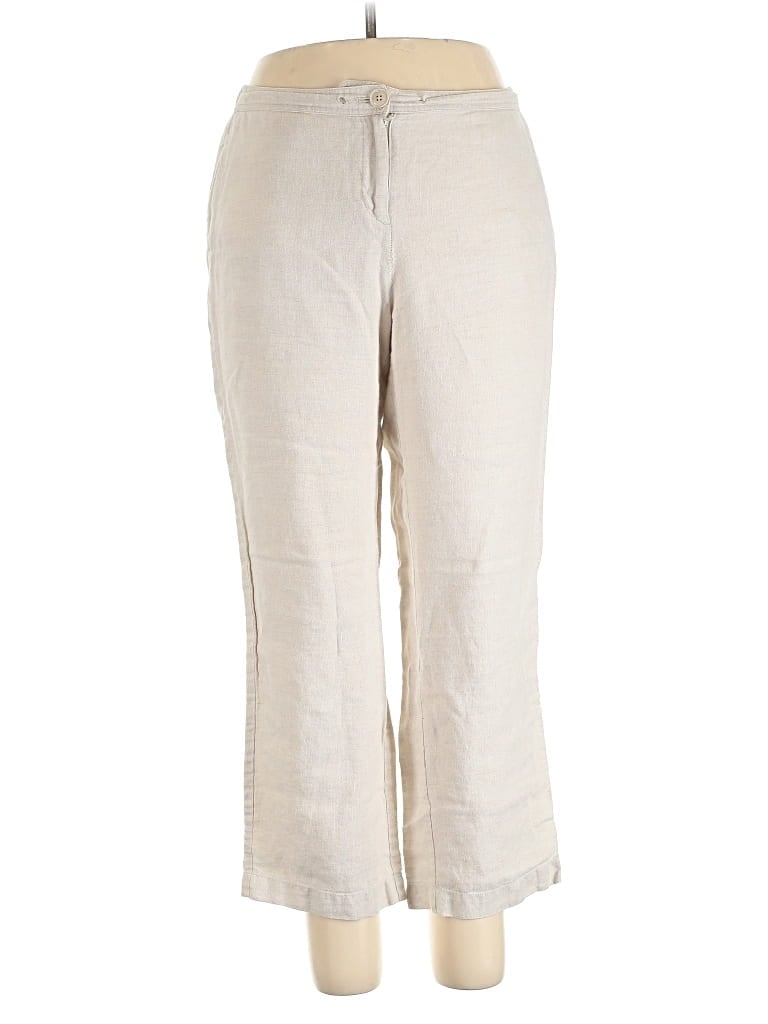 Pre-owned Kim Rogers Linen Pants In White