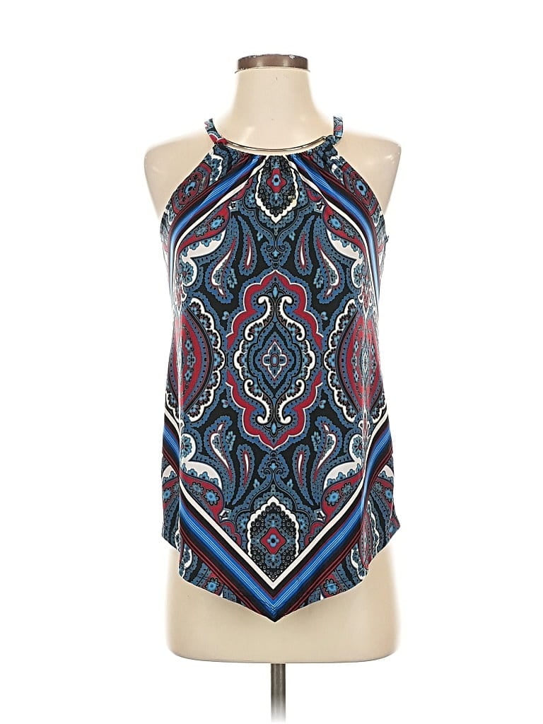 Pre-owned Inc International Concepts Sleeveless Blouse In Blue
