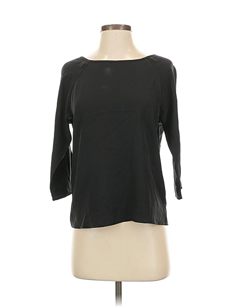 Pre-owned Rory Beca 3/4 Sleeve Top Black Boatneck Tops