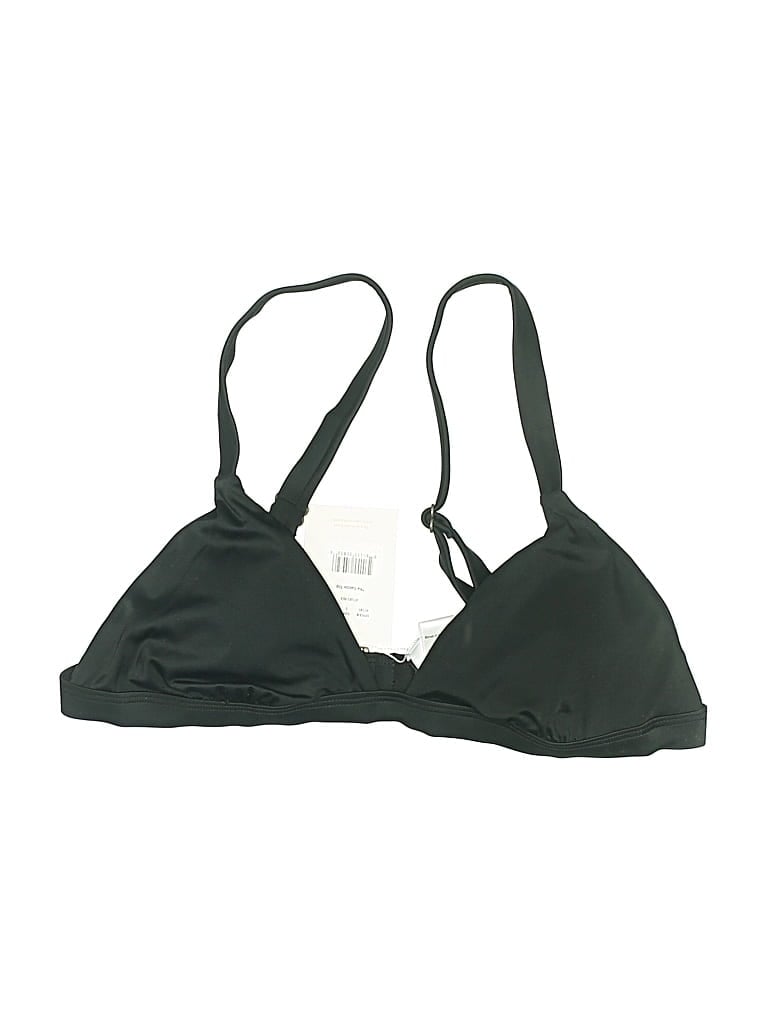 Pre-owned Andie Swimsuit Top Black Solid Pattern Swimwear