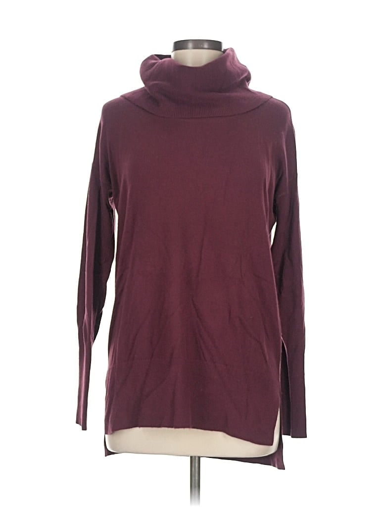 Pre-owned Ann Taylor Loft Turtleneck Sweater In Burgundy