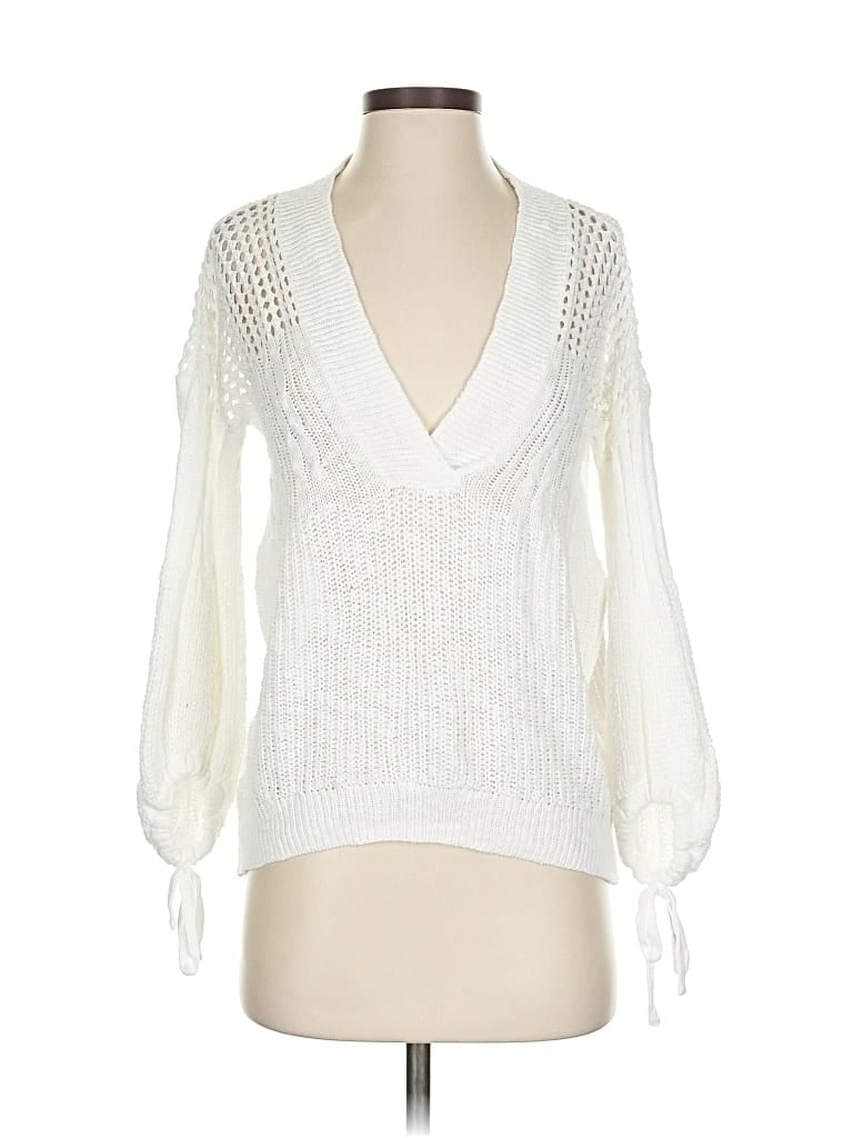 Pre-owned Express Pullover Sweater In White