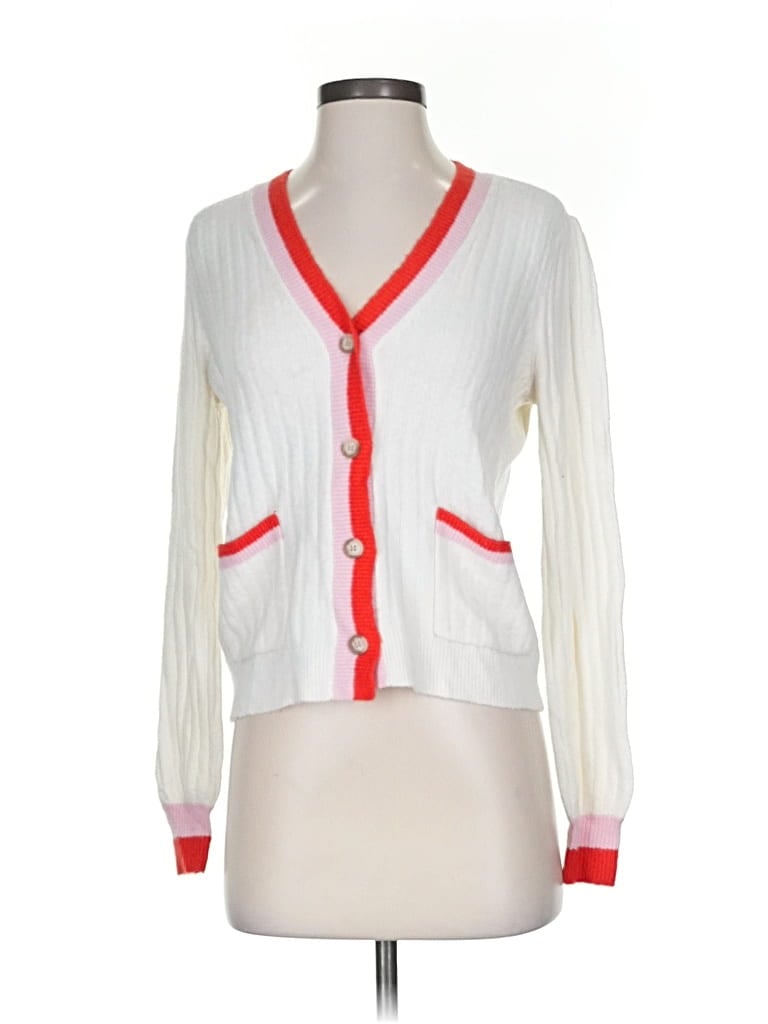 Pre-owned Ann Taylor Loft Cardigan Sweater In White