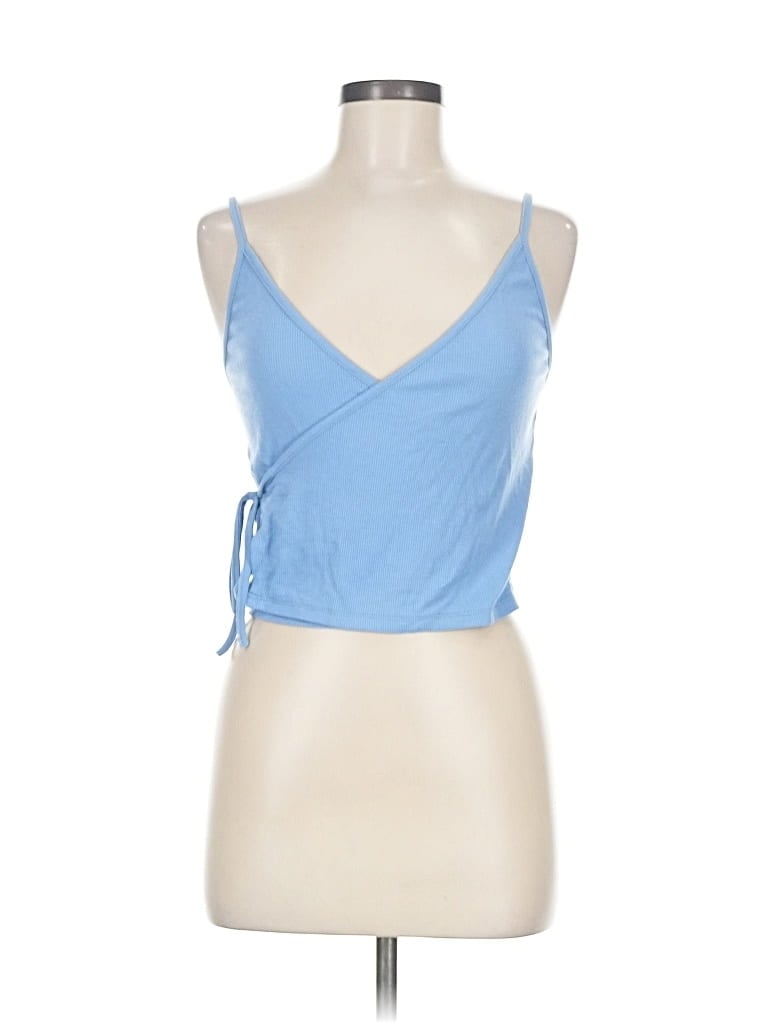 Pre-owned La Hearts Tank Top Blue Halter Neckline Tops