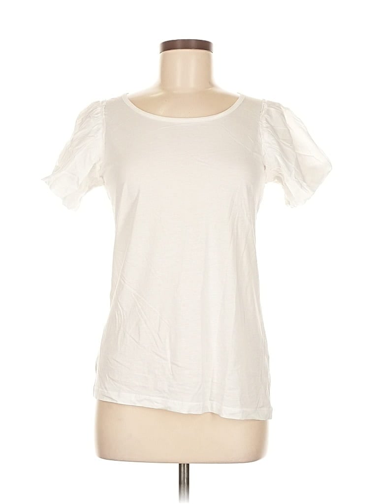 Click to view more detailed imagery on our partner's website Pre-owned French Connection Short Sleeve Top Ivory Sweetheart Neckline Tops In White