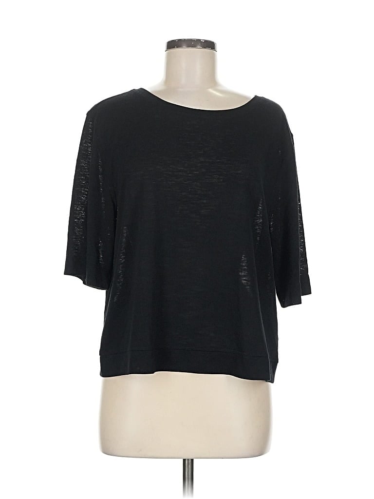 Pre-owned Athleta 3/4 Sleeve T-shirt In Black