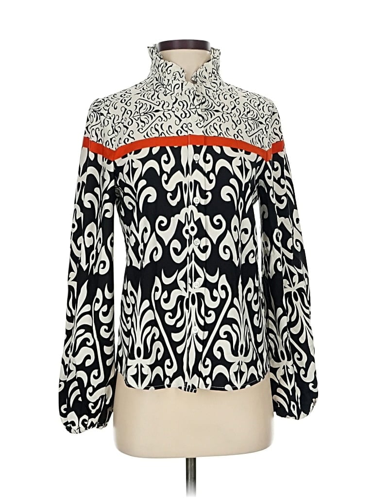 Pre-owned Assorted Brands Long Sleeve Blouse In White