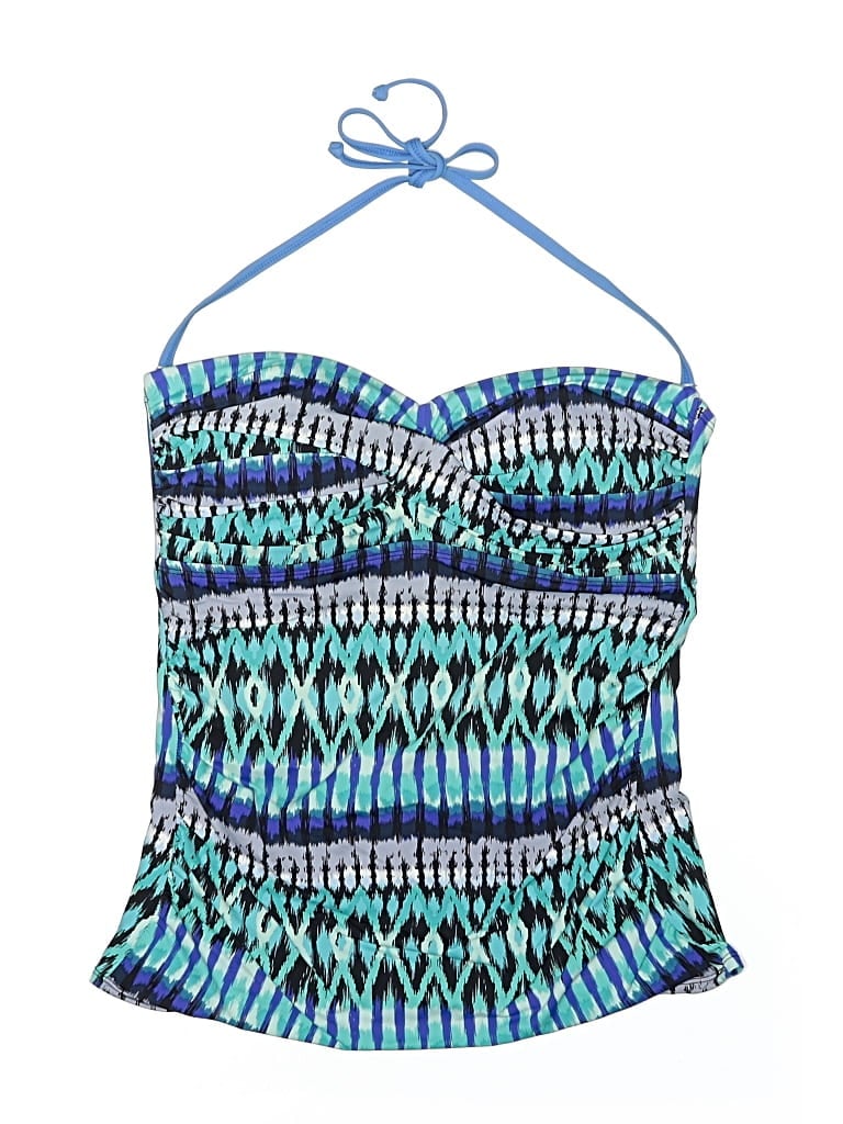 Pre-owned Skye Swimsuit Top Blue Print Pattern Swimwear