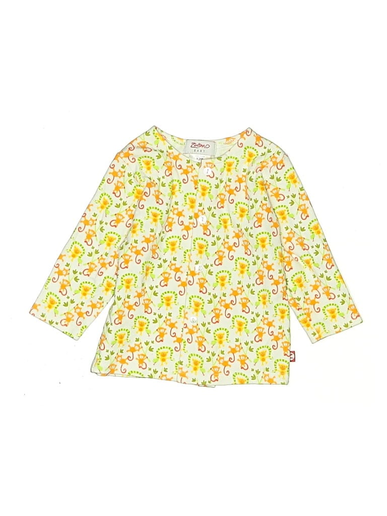 Pre-owned Zutano Babies' 3/4 Sleeve T-shirt In Yellow