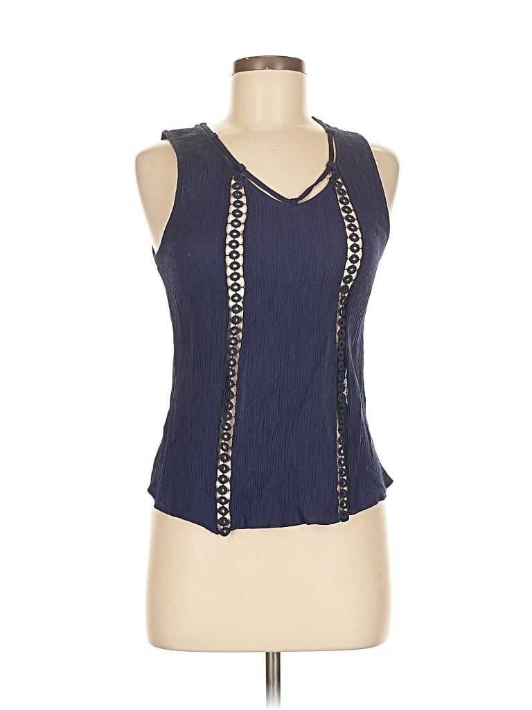 Pre-owned E&m Collection Sleeveless Blouse In Blue