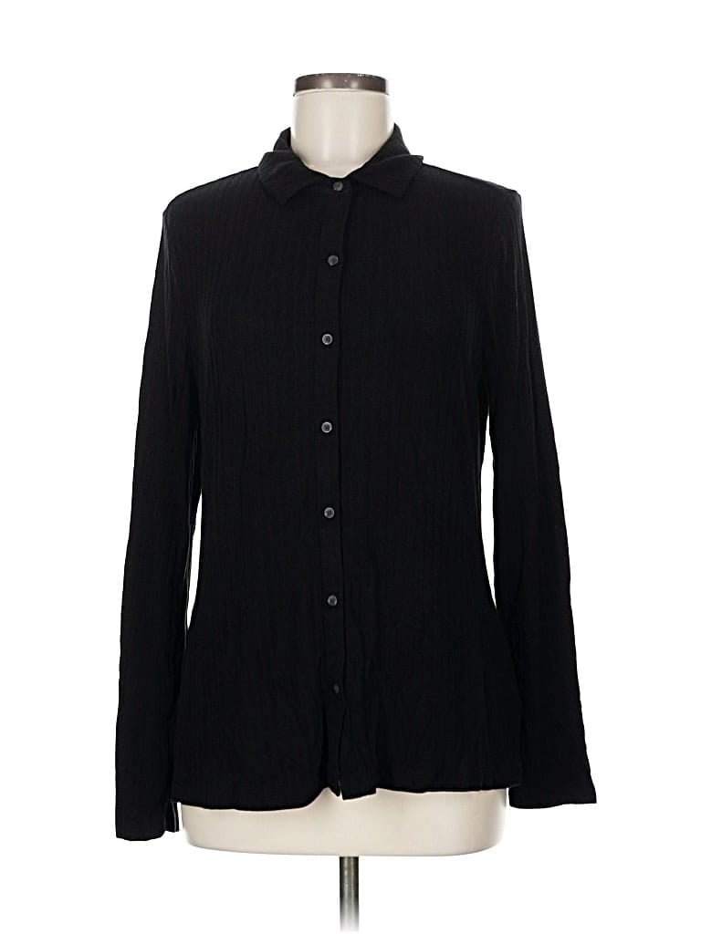 LANDS' END Pre-owned Long Sleeve Blouse In Black