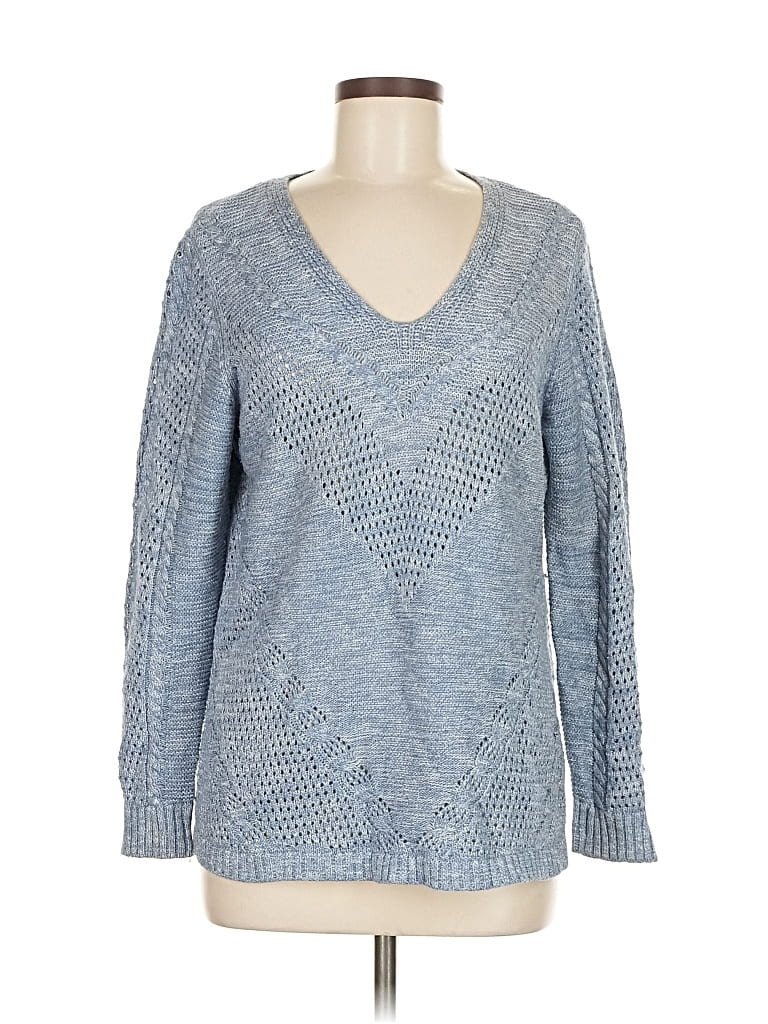Pre-owned Chico's Pullover Sweater In Blue