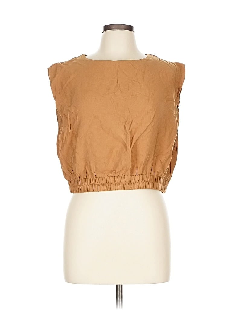Pre-owned A New Day Sleeveless Blouse In Brown