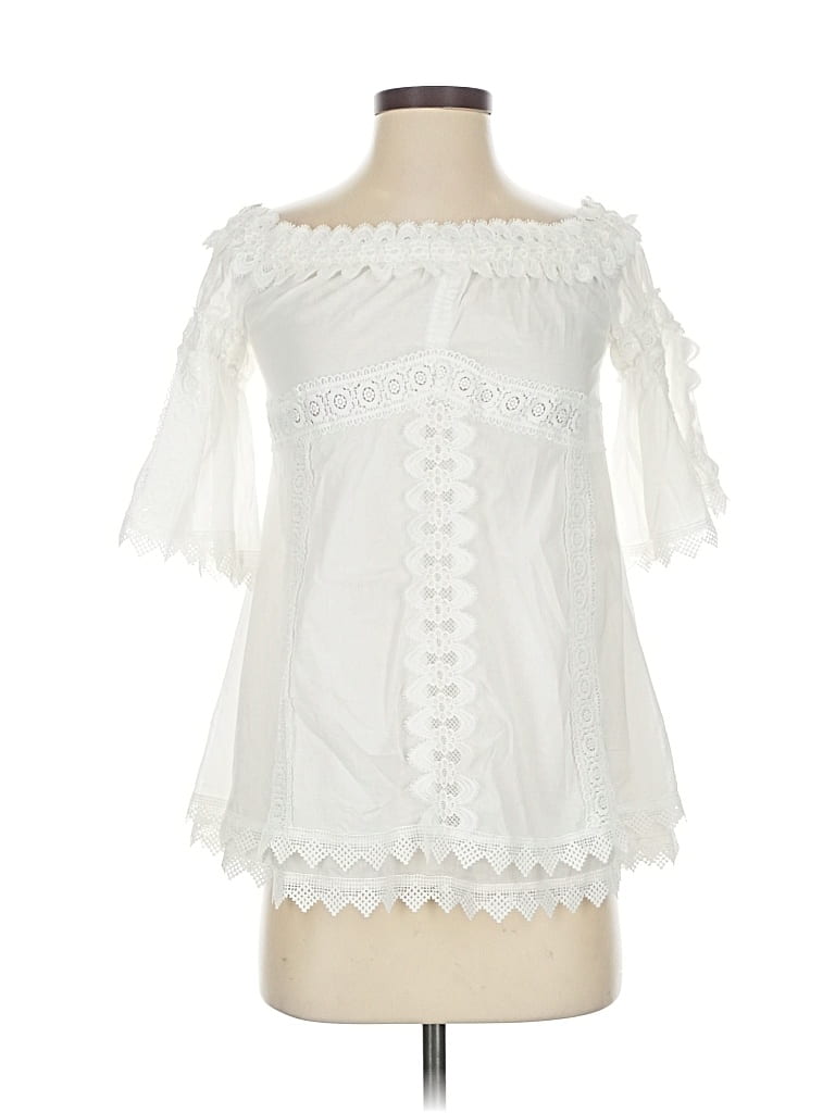 Pre-owned Style Mafia Short Sleeve Blouse In White