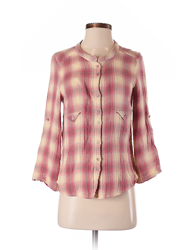 IRO 100% Cotton Red Long Sleeve Button-Down Shirt Size Sm (1) - photo 1
