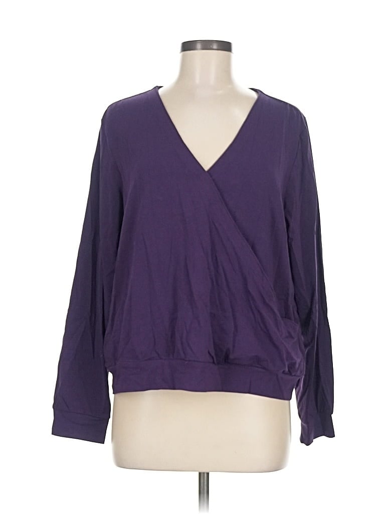 Pre-owned Lands' End Cardigan Sweater In Purple