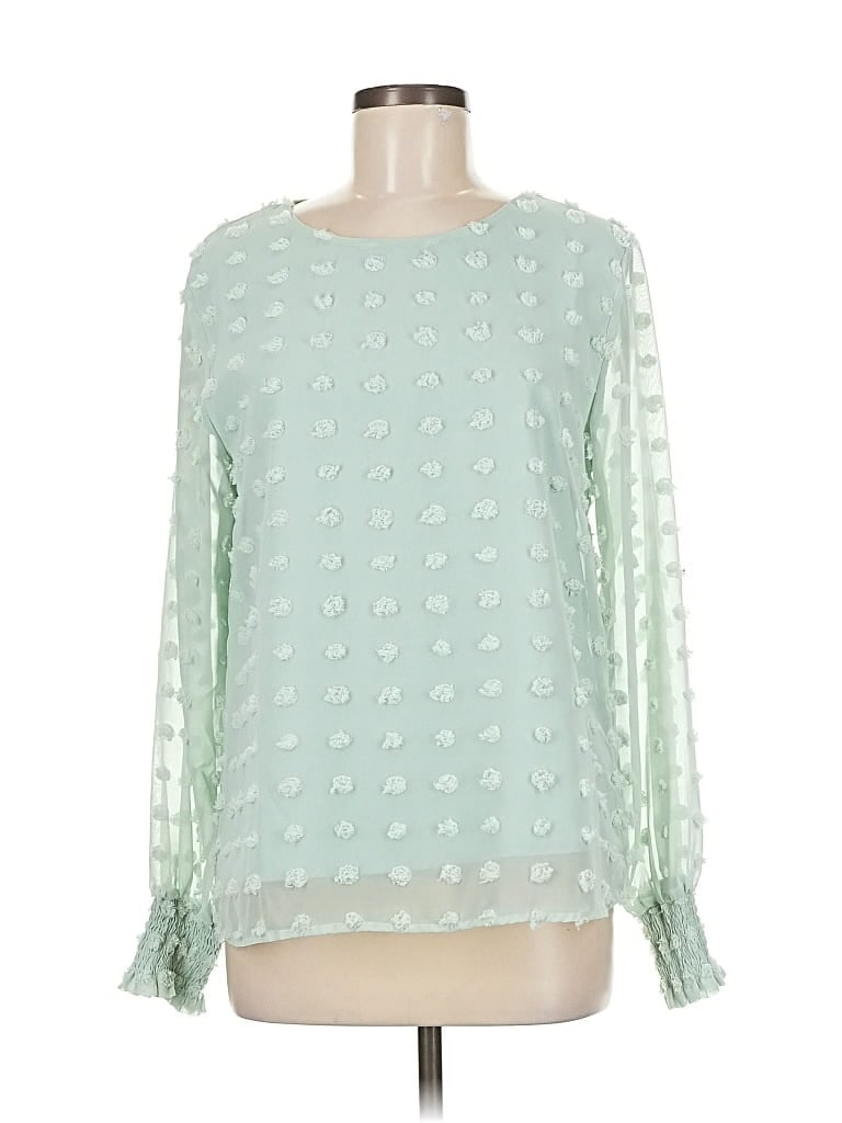 Pre-owned Blooming Jelly Long Sleeve Blouse In Green