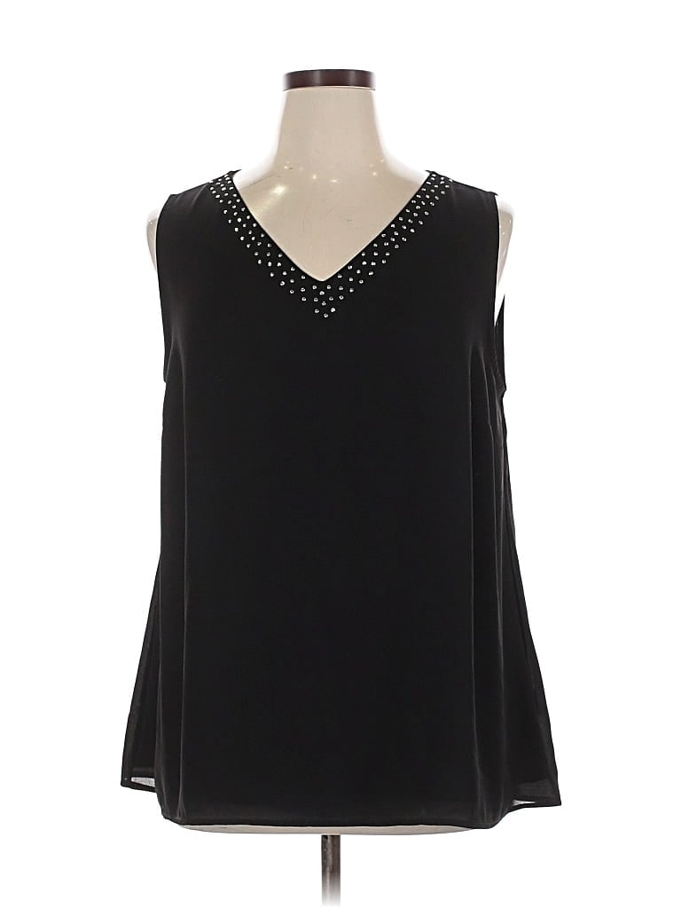 Pre-owned Roz & Ali Sleeveless Blouse In Black
