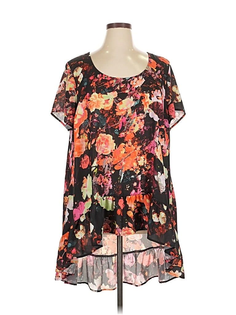 Pre-owned Boutique Short Sleeve Blouse In Orange