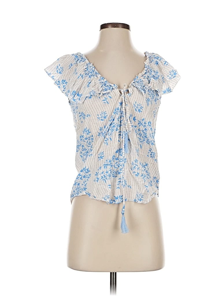 Pre-owned Beachgold Short Sleeve Blouse In Blue