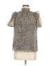 1.State 100% Polyester Animal Print Silver Short Sleeve Blouse Size M - photo 1