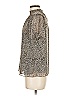 1.State 100% Polyester Animal Print Silver Short Sleeve Blouse Size M - photo 5