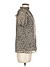 1.State 100% Polyester Animal Print Silver Short Sleeve Blouse Size M - photo 4