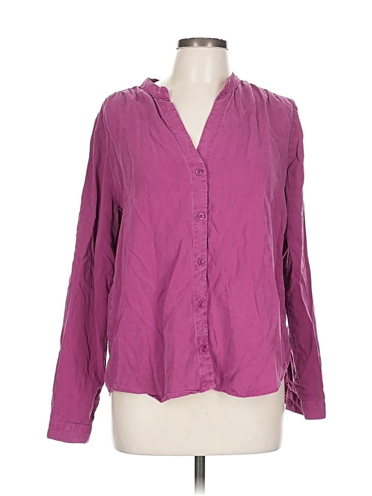 Pre-owned Cloth & Stone X Anthropologie Long Sleeve Blouse In Purple