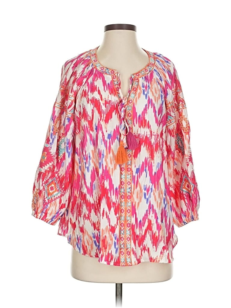 Pre-owned Savanna Jane 3/4 Sleeve Blouse In Pink