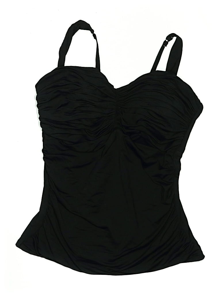 Pre-owned Coco Reef Swimsuit Top Black Solid Pattern Swimwear