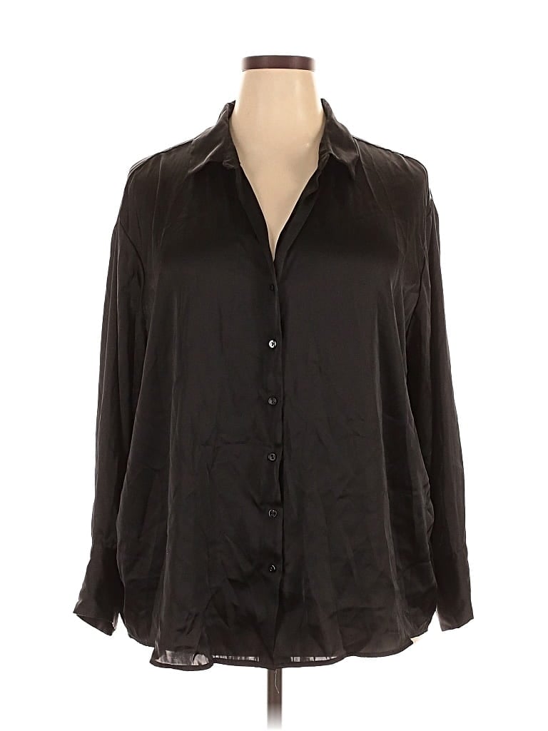 Pre-owned Torrid Long Sleeve Blouse In Black